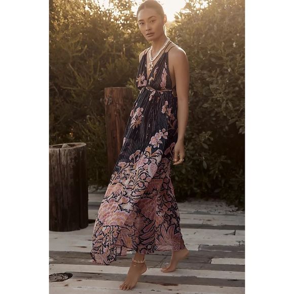 Anthropologie Cutout Maxi Dress Size L - Picture 1 of 12